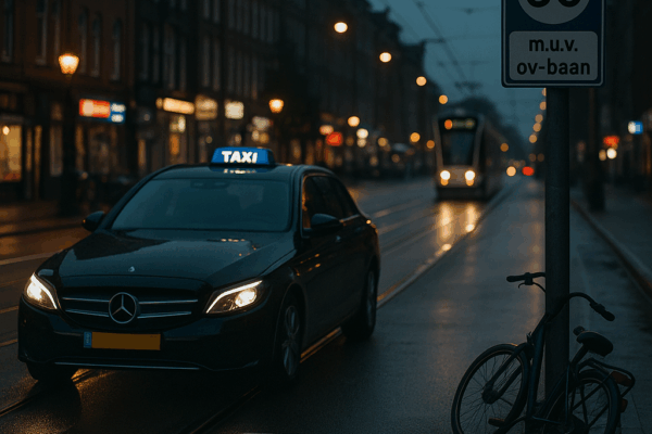 Taxichauffeur vrijgesproken na dodelijk ongeluk Amsterdamse taxi rijdt door de stad