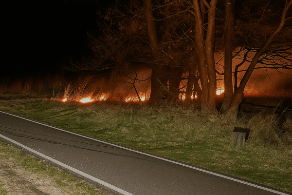 Oplettende taxichauffeur voorkomt grotere heidebrand Heidebrand in Uddel